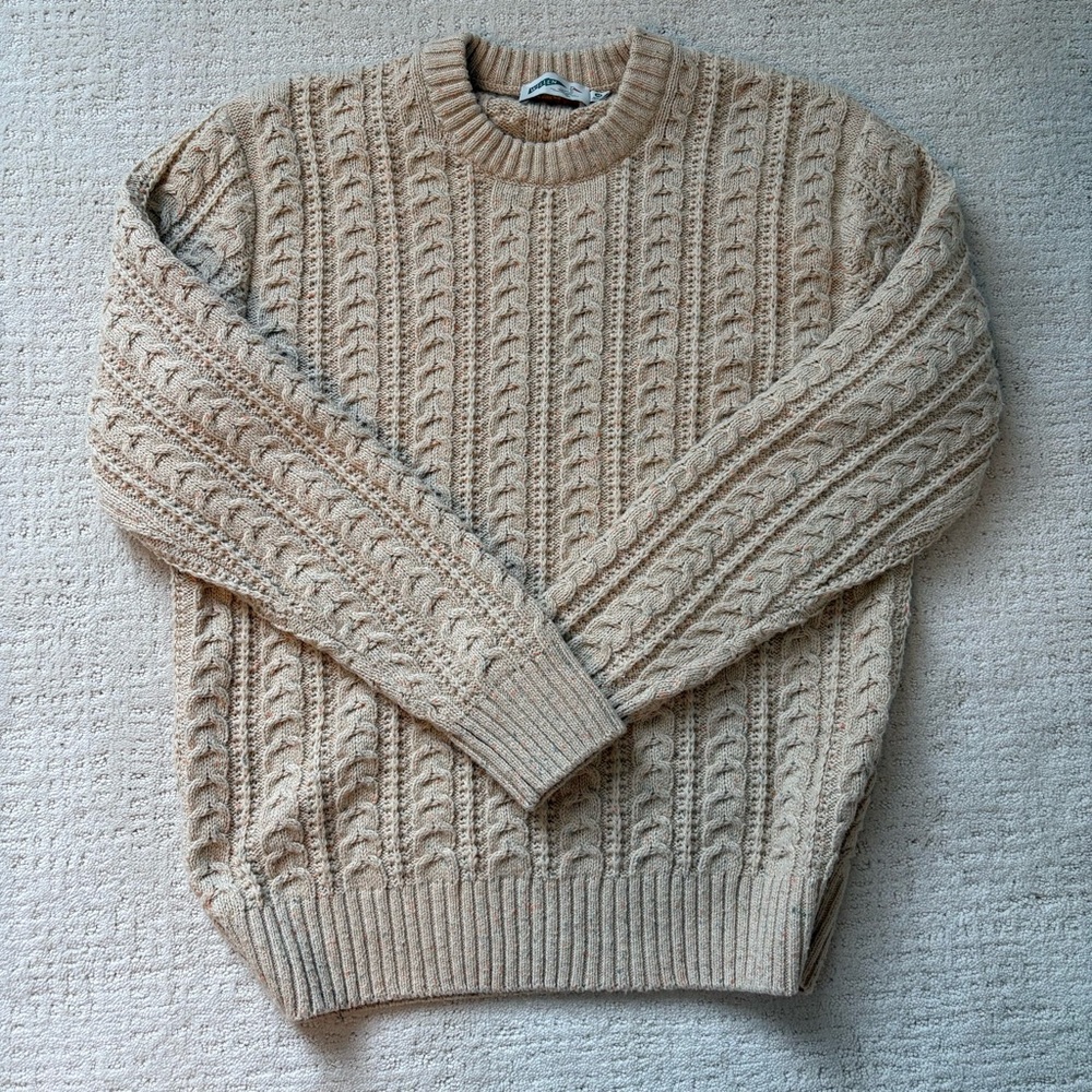 Wellen Seawool Fisherman Cable Knit Sweater - cream